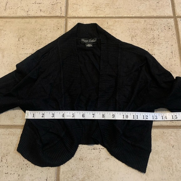 River Island Black Ribbed Cropped Shrug Cardigan - Size S/P - Picture 4 of 5